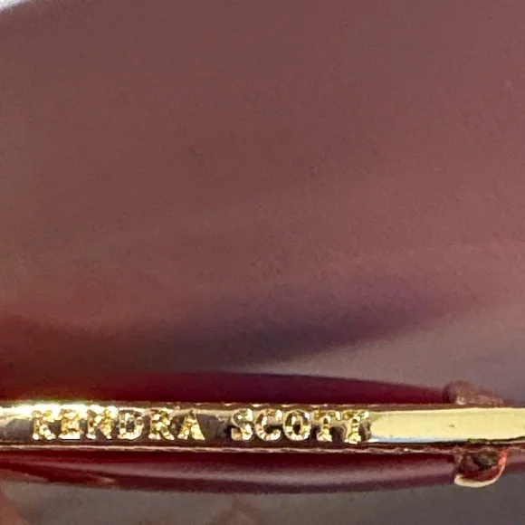 NWT [Kendra Scott] Elle Watercolor Illusion Iridescent Gold Frame Drop Earrings - Picture 6 of 8